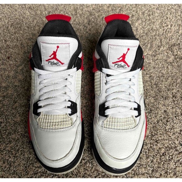 Nike Air Jordan 4 Red Cement Size 5.5 Youth (Size 7 Youth) - Picture 3 of 7